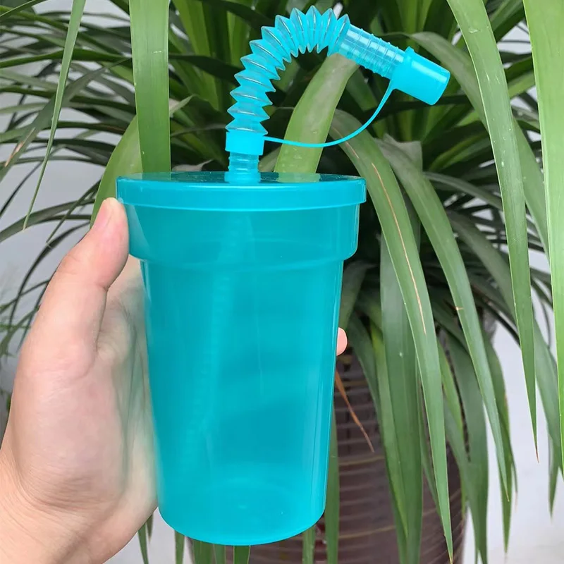 NONE Neon-Schipper-Becher, wiederverwendbar, auslaufsicher, Trinkbecher mit Deckel und Strohhalmen für Geburtstagsfeier, Reisen, Weihnachten, Saftbecher, Wasserflasche 9