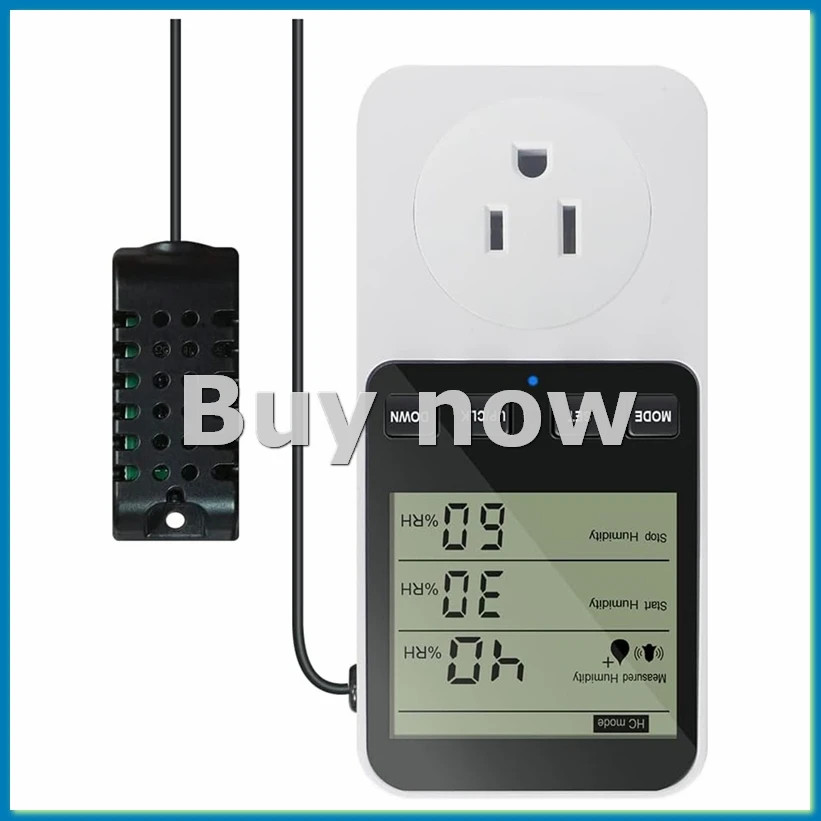 Humidity Controller Outlet 16A Direct Output Hygrometer Humidity Control Switch Humidity Sensor 20-95%RH US Plug-A51M
