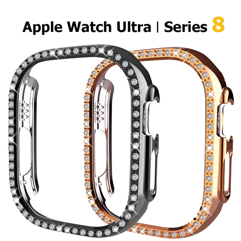 

Diamond Case For apple watch Series Ultra 2 49mm Protector Cover for apple watch ultra case Series 9 41mm 45mm Watch Shell Frame