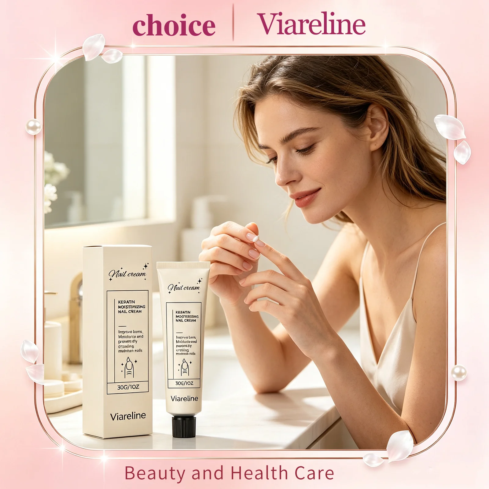 Viareline Keratin Nail Repair Cream Fingertips Cuticle Moisturizing Treatment Strengthen Weak Brittle Nail Smooth Nail Care Balm