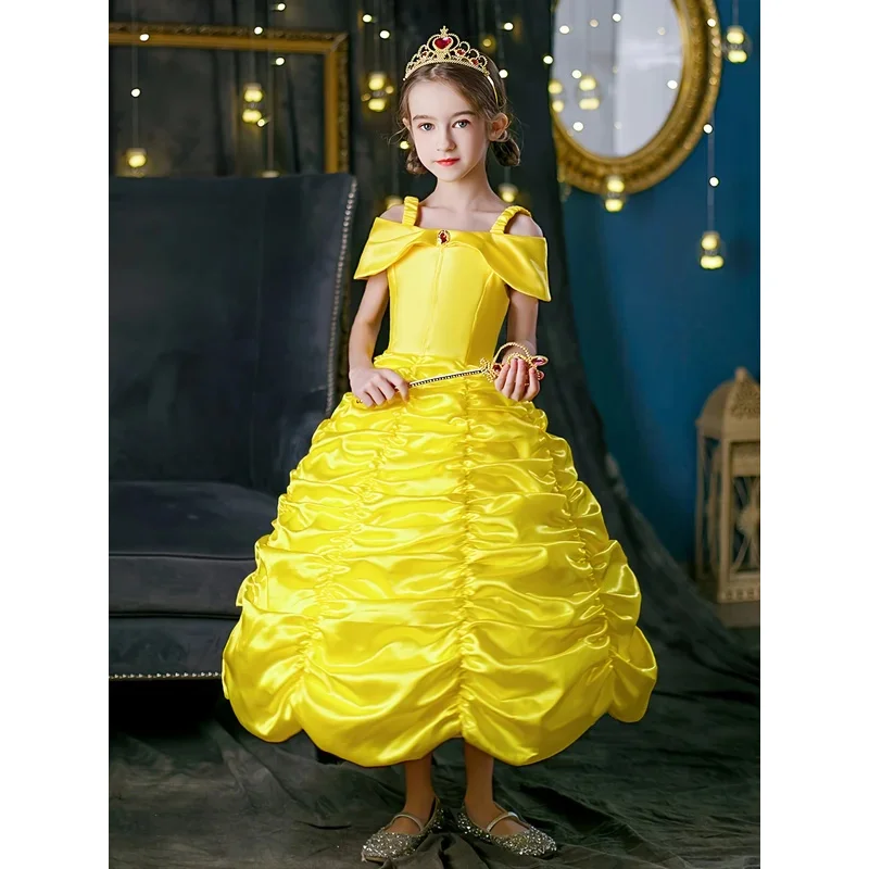 فستان الأميرة الجميلة للبنات ، ملابس تنكرية ، زي الهالوين ، ملابس الكرنفال ، فساتين حفلات موسيقية للأطفال ، إكسسوارات