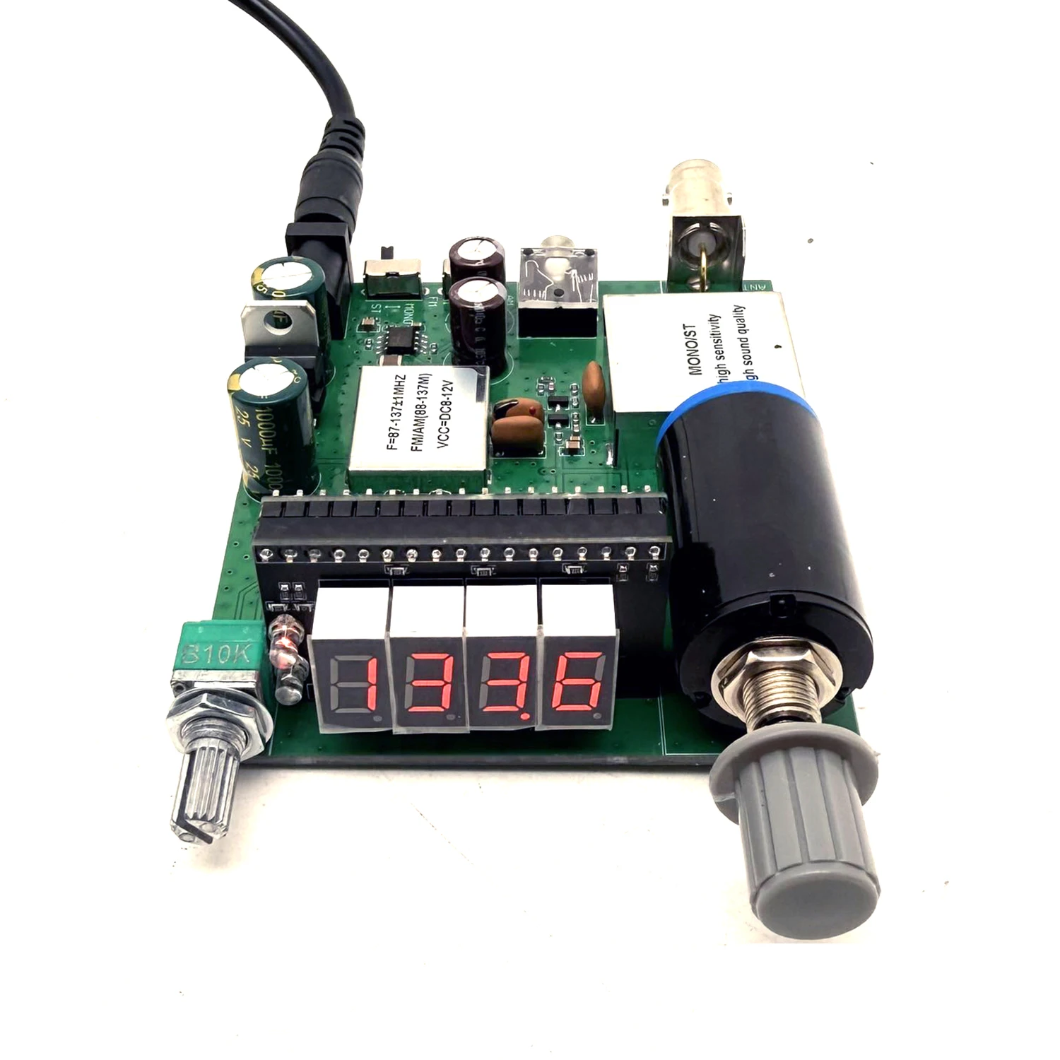 Aviation Band Receiver Board 87-138MHz - AM/FM Radio Aircraft Tower Calls Receiver LED Display Frequency VHF Air Band Monitor