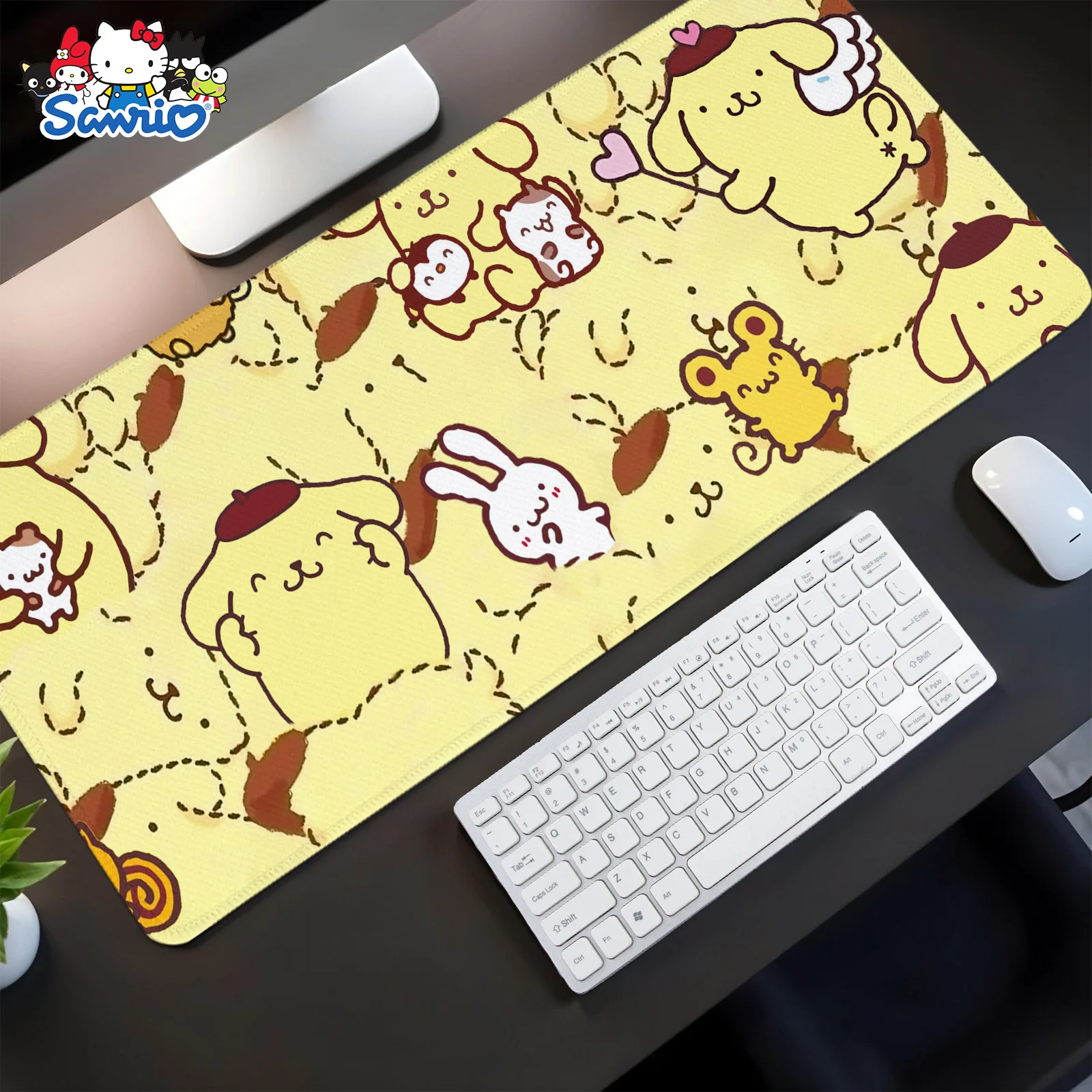 

Официальный большой игровой коврик для мыши Sanrio — дизайн с принтами лап с помпонами и животными, высококачественная нескользящая поверхность, эргономичный ректат