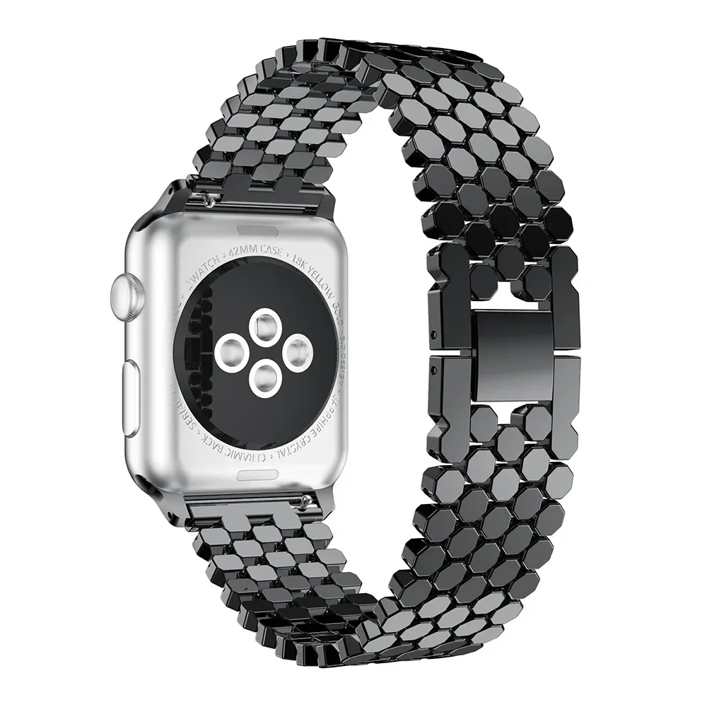 /49mm Fischs chuppen Edelstahl Armband für Apple Watch 5/6/7/8/se/Ultra Waben form Uhren armband 38/42mm 40/44mm