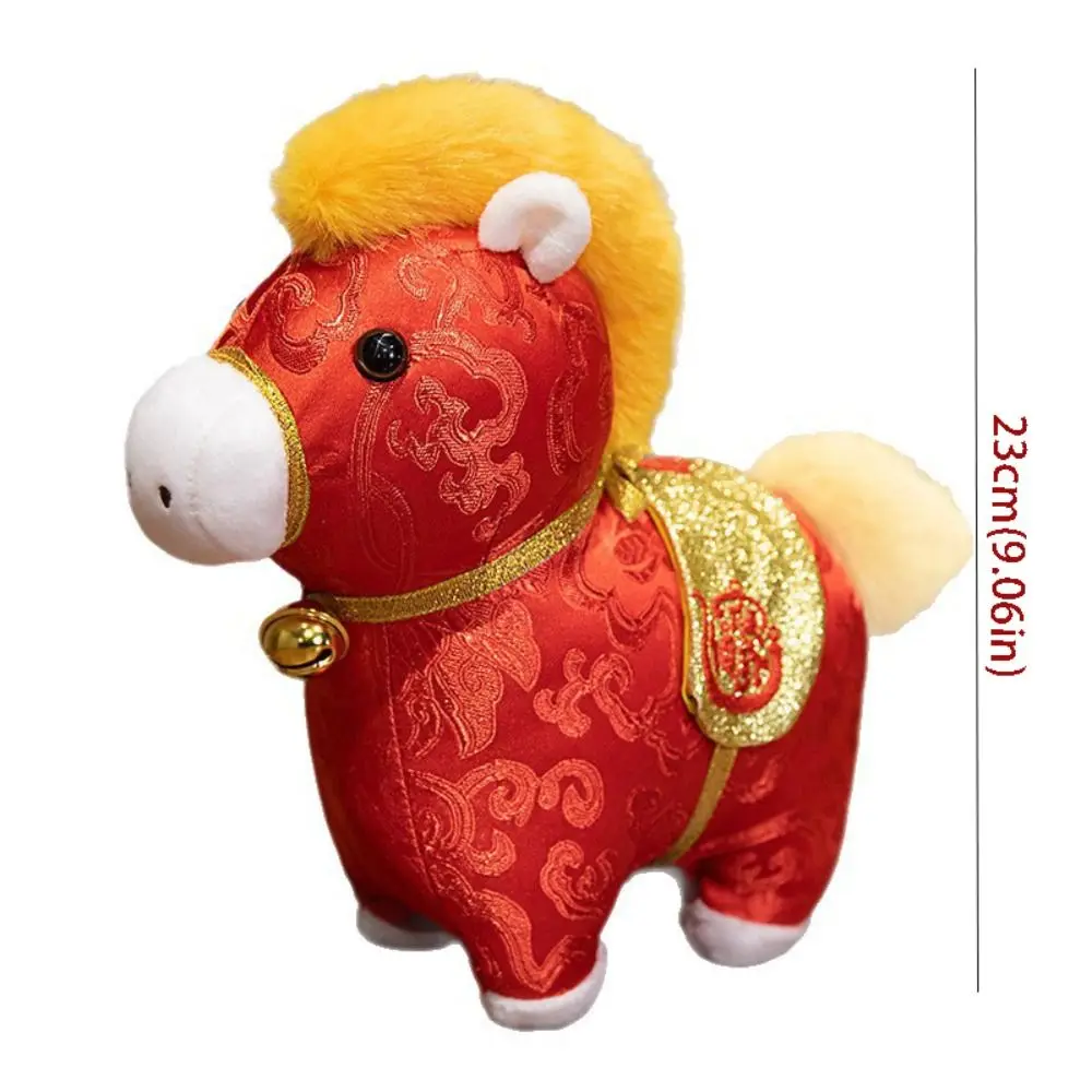 Szczęśliwy Kolorowy Koń Pluszak Satynowy Kreatywny Kreskówkowy Koń Błyszczący Uroczy Prezent na Chiński Nowy Rok Dekoracja Domu