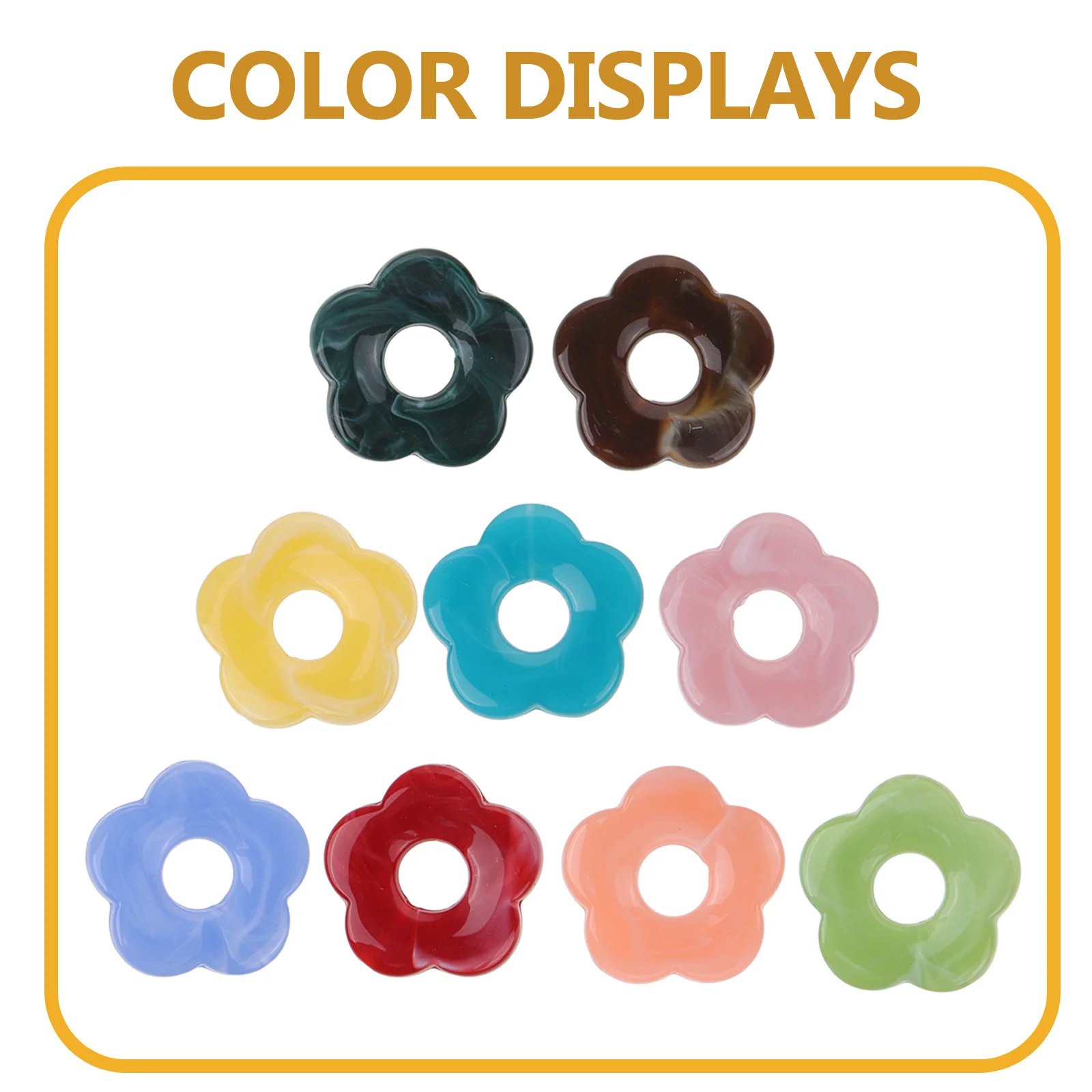 50pcs Flower Acrylic Loose Beads For Jewelry Making Diy Bracelet Necklace Craft Supplies Pastel Flower Shape Spacer Beads Hair