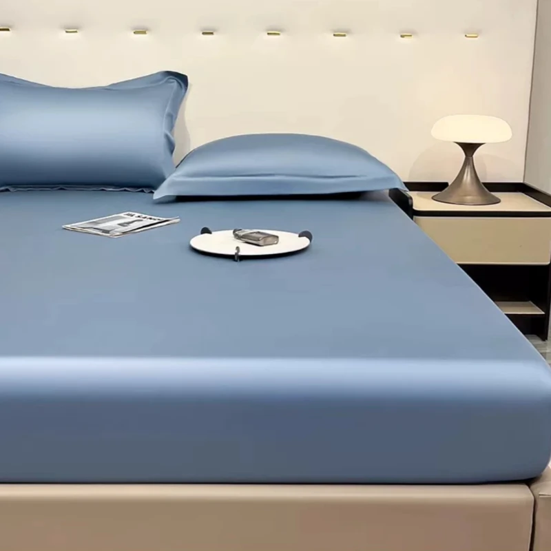 Juego de Sábanas de Seda para Cama Individual/Doble, Sábanas Refrescantes para Adultos, Ropa de Cama Suave y Cómoda, Juego Completo de Ropa de Cama Coreana