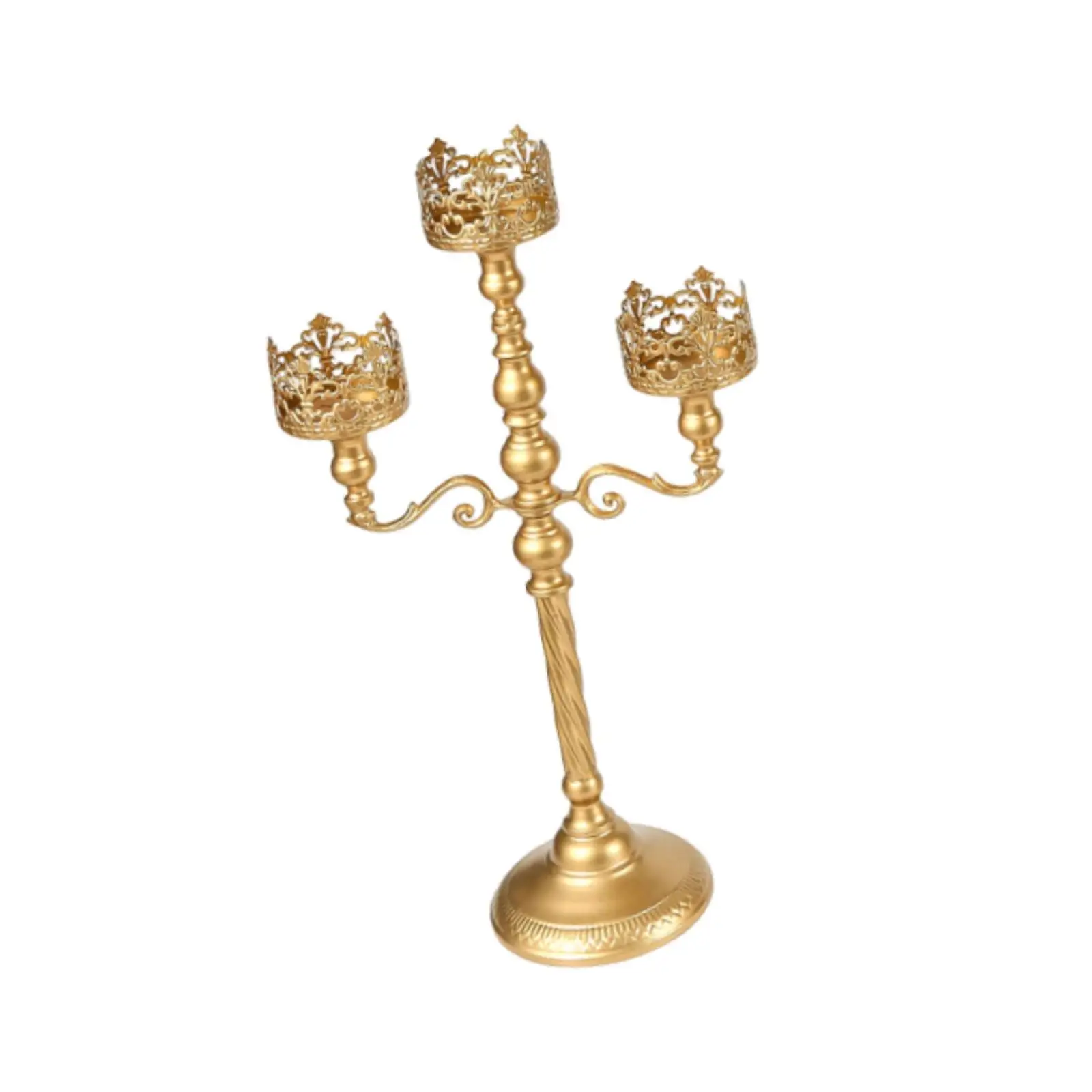 Metal Round Candlestick Holder Elegant Candle Centerpiece Floor Decor for Wedding Reception Table