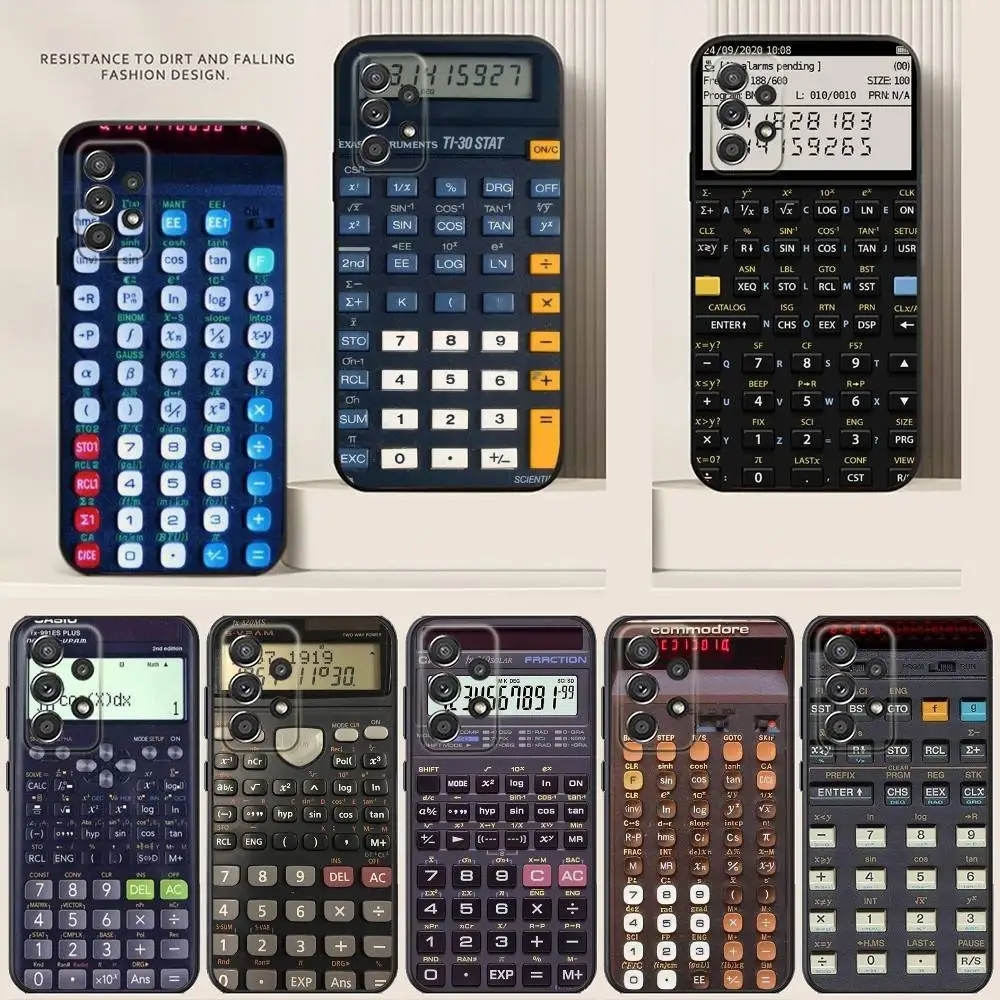 

Funny Calculator Pattern Phone Case For Samsung S24,21,22,23,30,Ultra,20,Plus,Note,10,9,5G Black soft silicone case