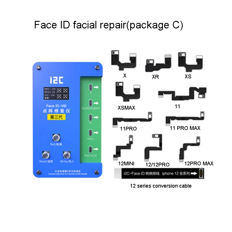 i2C V8i Face ID Programmer Phone X-12 Pro Max Dot Matrix Flex Dot Projector Cable 3rd Generation Dot Matrix Repair Instrument