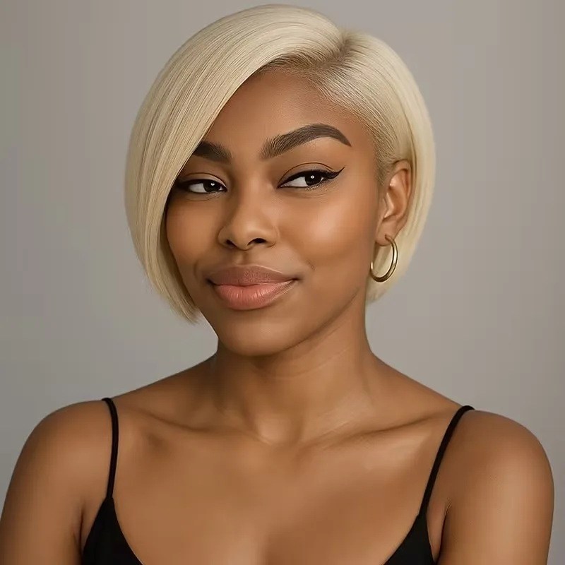 6 بوصة قصيرة عابث الباروكات الشعر البشري 100% الطبيعية واقعية متشابكة الحرة 13x4x1 الدانتيل الجبهة الأسود غلويليس شعر مستعار للنساء ارتداء اليومي