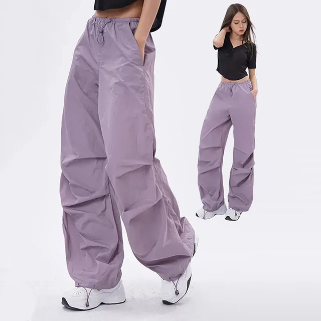 Xpqbb Y2K spodnie spadochronowe damskie Harajuku Streetwear szerokie nogawki luźne spodnie dresowe kobiece Vintage hip-hopowe biegacze Cargo spodnie
