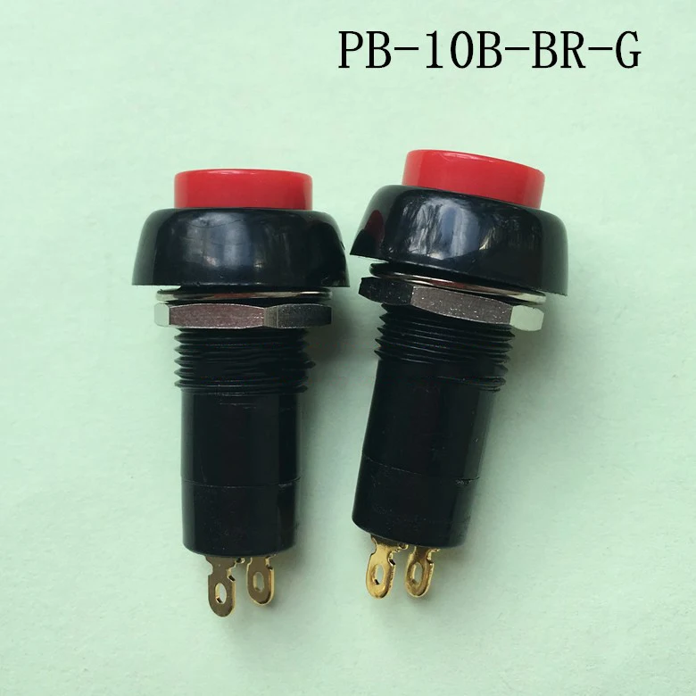 Taiwan  PB-10B-BR-G Since the lock/reset Red red circle feet push button switch