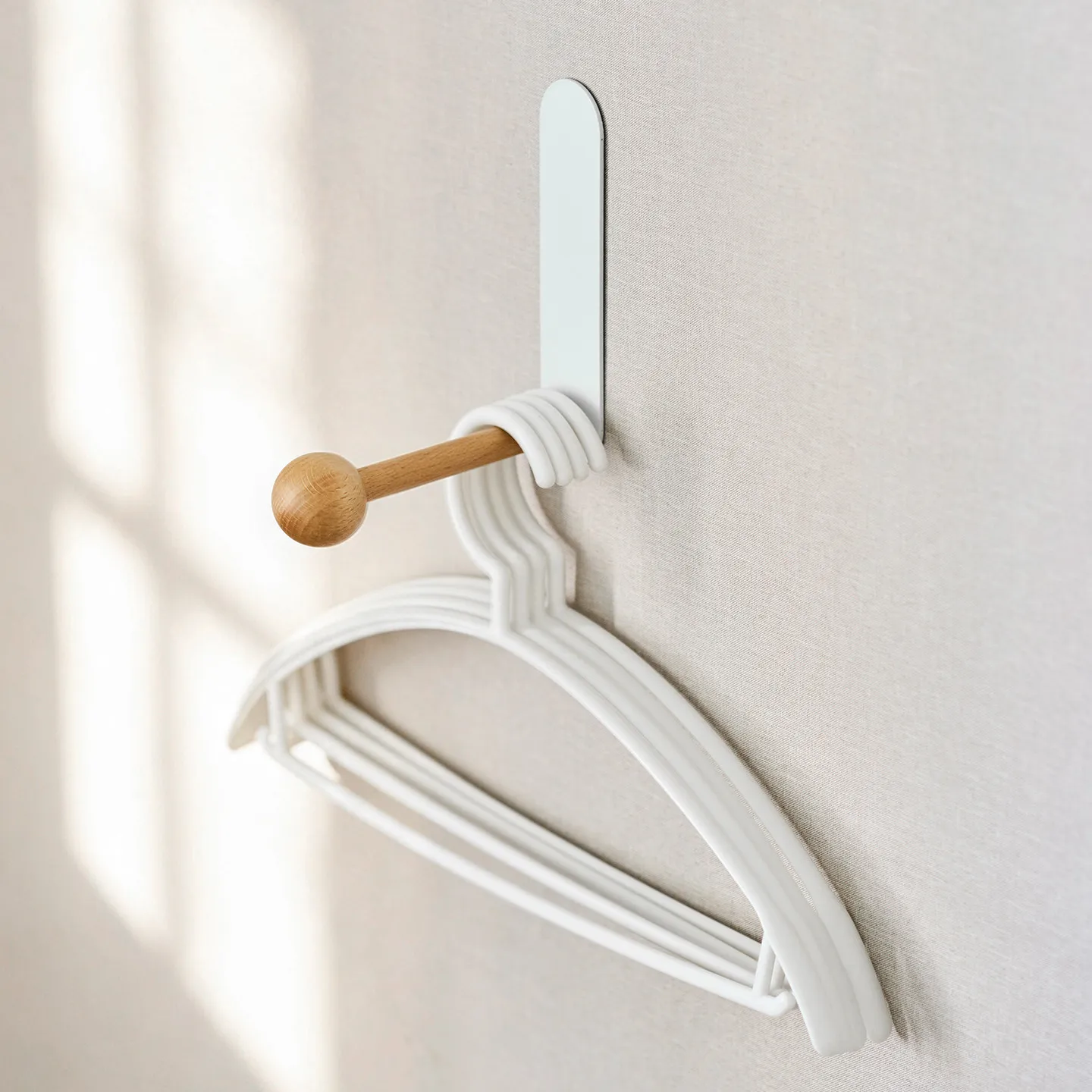 japanese style log style nail-free wooden clothes hanger hook wall storage coat rack bedroom wardrobe clothes hanger