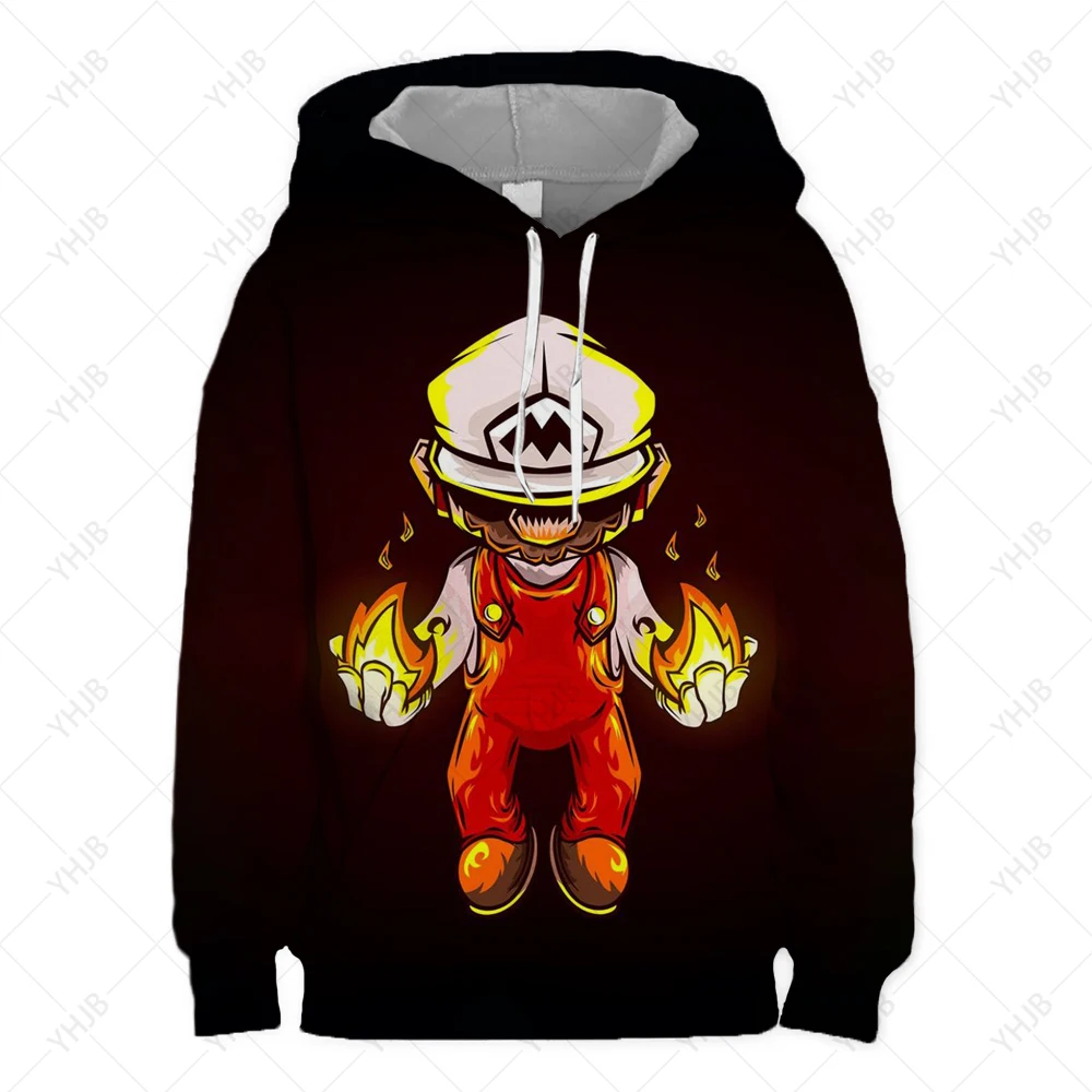 3D printed Super Mario hoodie For kids Children's Clothes long sleeve loose casual top Japanese Boys and girls