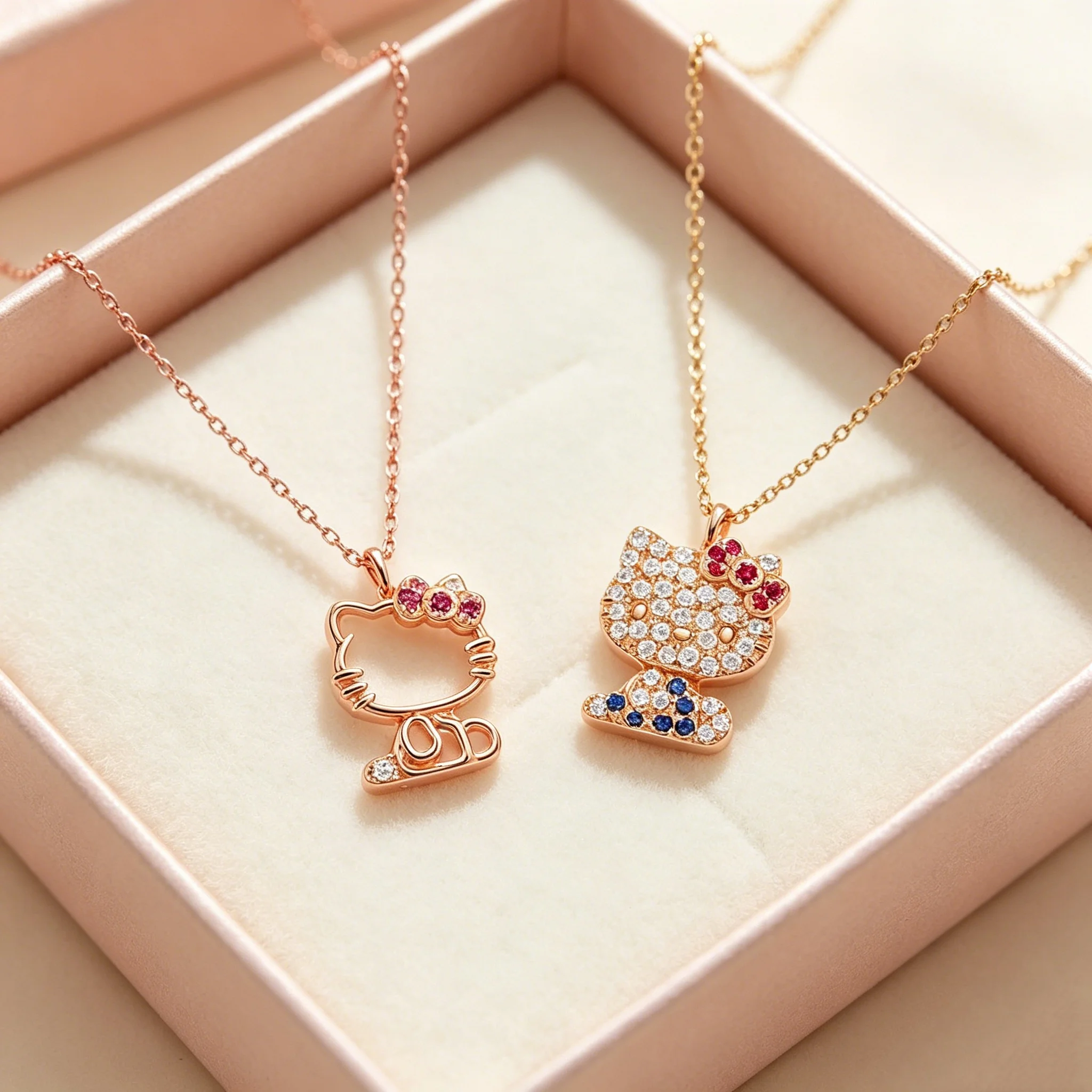 

Exquisite Kittys Necklaces Cute Kitten Exquisite Pendan Gifts for Girls Birthday Gift Jewelry Accessoriess