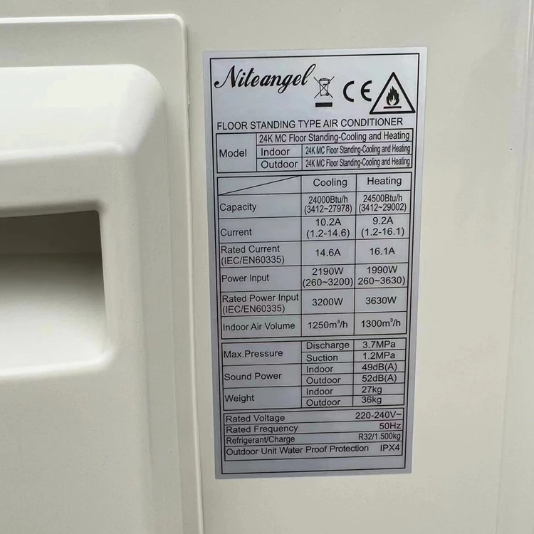 เครื่องปรับอากาศติดผนังแบบแยกส่วนอินเวอร์เตอร์ OEM 9000Btu ทำความร้อนปรับแต่งได้