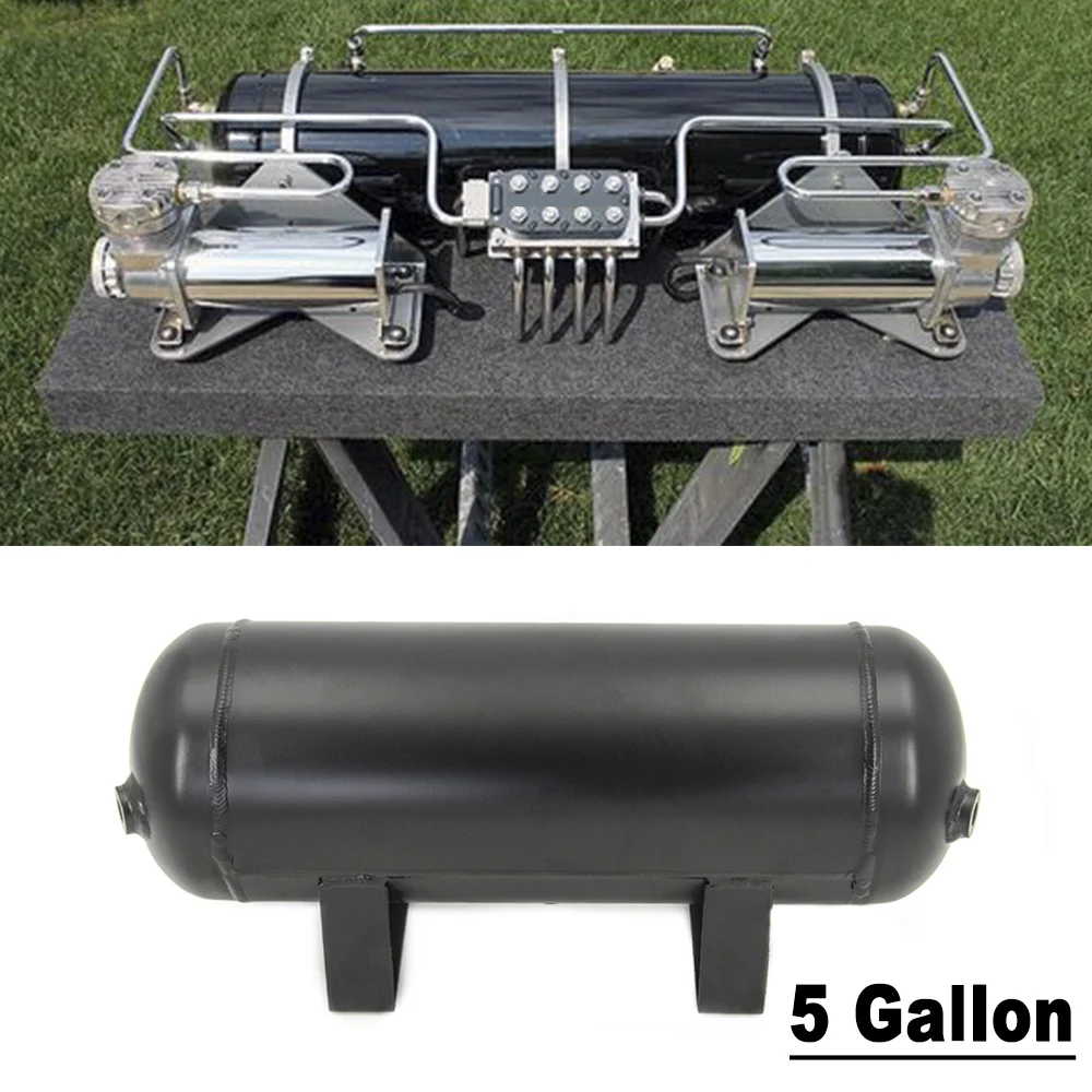 Universal 5 Gallon Aluminum Air Cylinder Air Tank Pneumatic Air Suspension System Tunning Vehicle Parts 1/4 NPT Holes