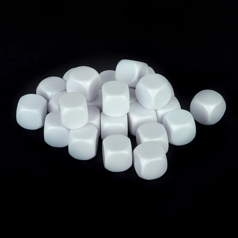 6pcs/pack New Acrylic 30mm White Blank Dice Teaching Props Game Accessories Mathematical Tools Rounded Corner