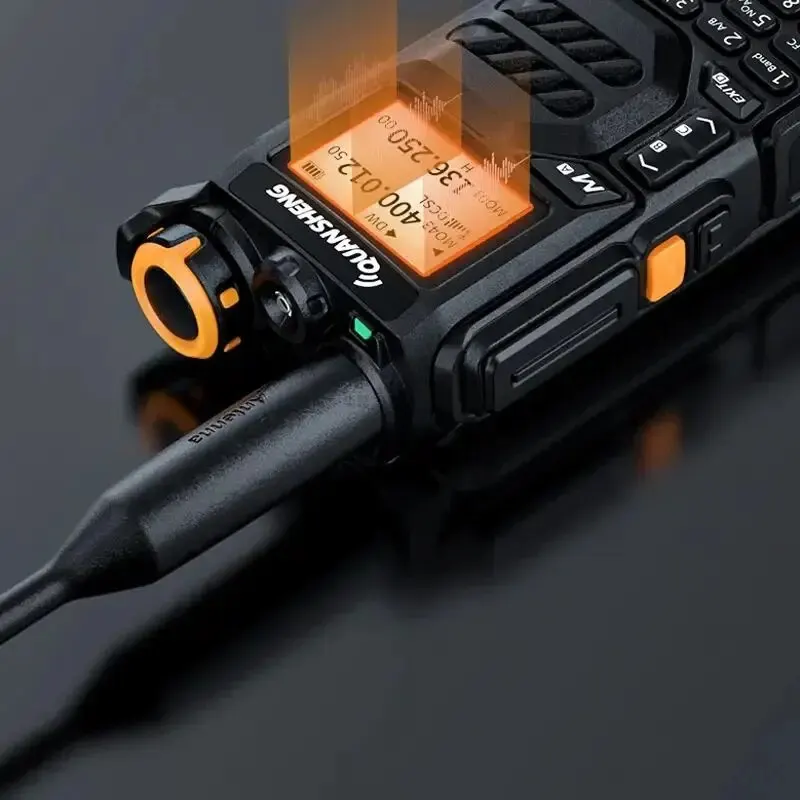 Quansheng-walkie-talkie UV-K5 de largo alcance, Radio bidireccional de doble banda, 5W, alta potencia, 1600mAh, portátil, 200 canales, Cable de TPYE-C gratis