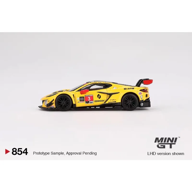 재고 있음 1:64 # 854 코르벳 Z06 GT3.R # 3 2024 IMSA 다이캐스트 합금 자동차 모델, 소년 장난감, 성인 수집용 장식품.