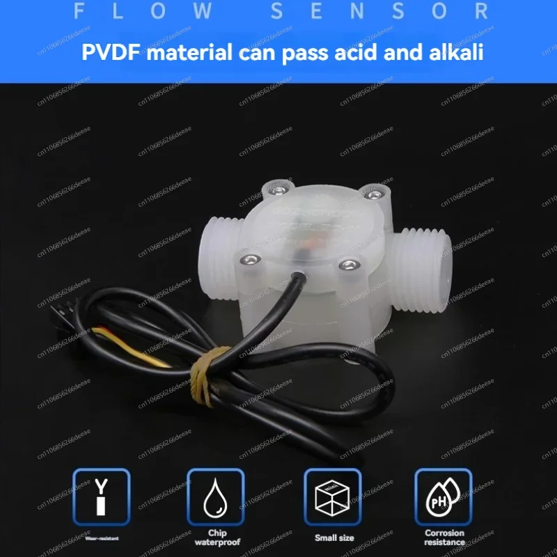 ybjCorrosion Resistant Water Flow Sensor Flowmeter Temperature & Acid-Alkali Resistant Counter