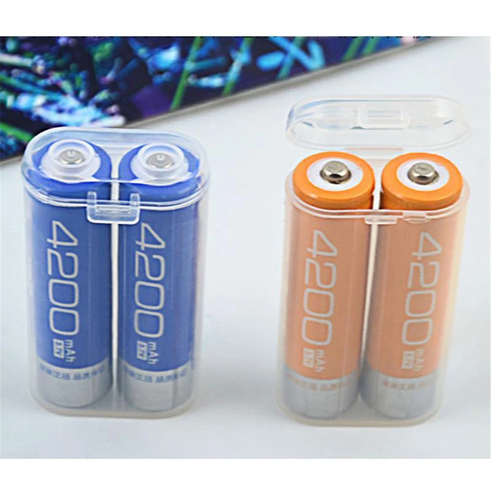 5PC 18650 Battery Holder Portable Waterproof Clear Storage Box Transparent Plastic Safety Case for 2 Sections 18650