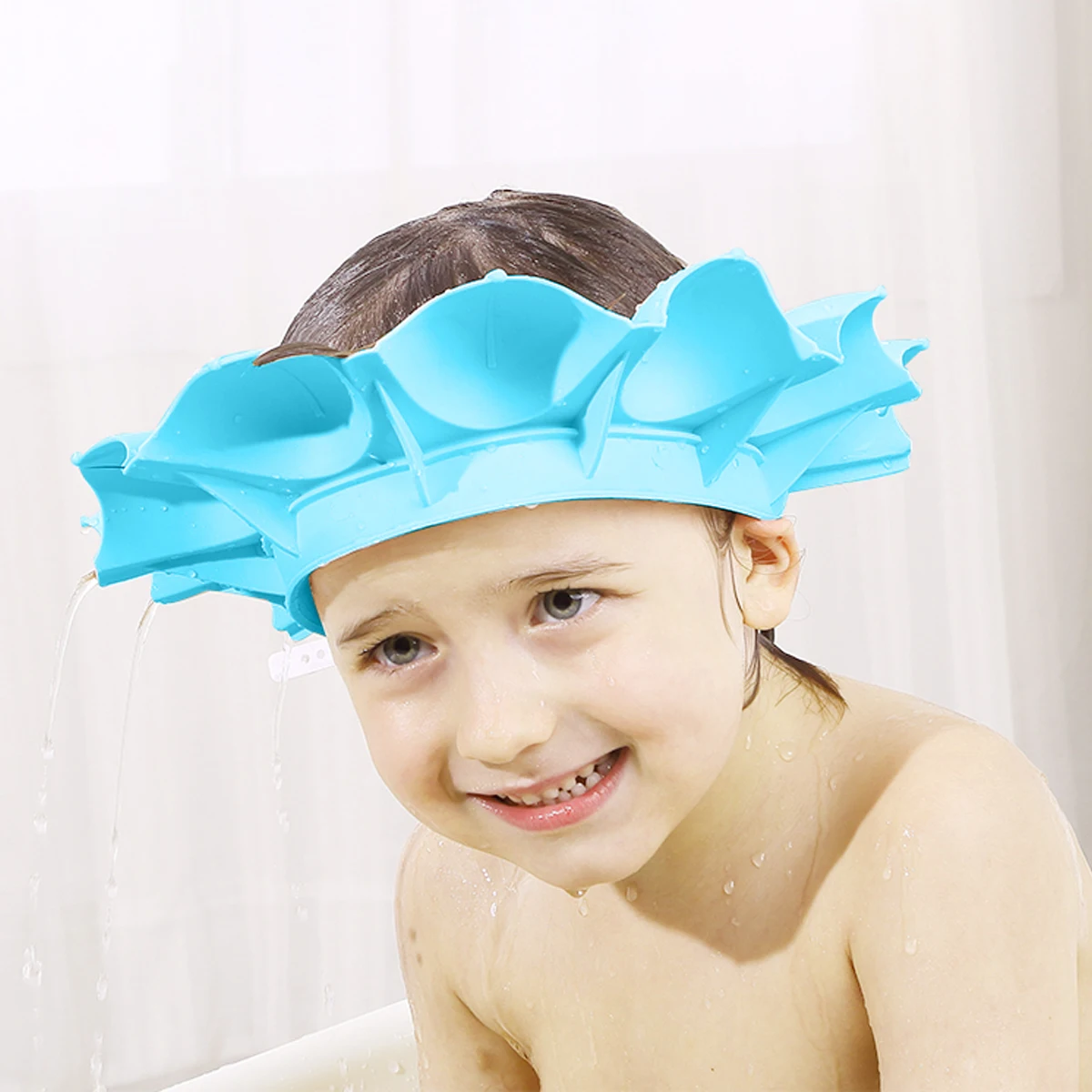 

Washing Hat Material Leak Baby Proof Bath Cap For Infant Eye Ear Infant Shower Cap Protection Shower Baby Green