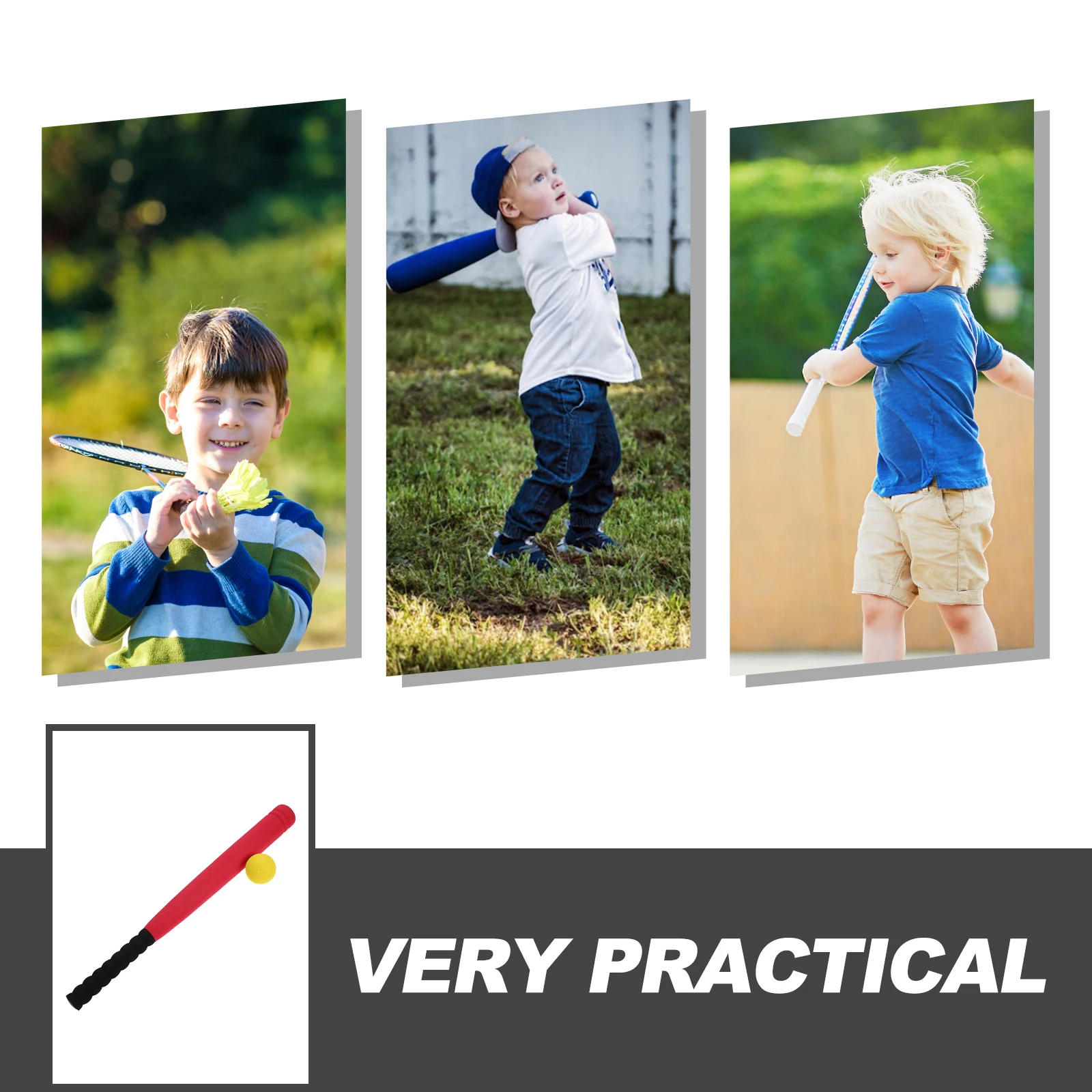 Zestaw Bejsbolowy dla Dzieci: Piłka Bejsbolowa 2.3 Cala, Piłka Bejsbolowa 2.3 Cala, Czerwona, Bezpieczna, Powlekana Pianką, Zabawki dla Maluchów