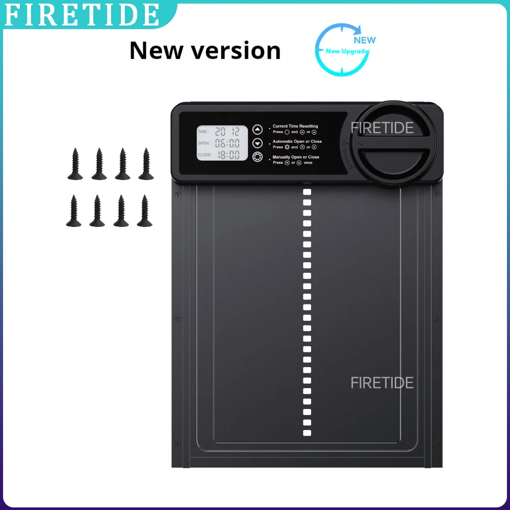 

Горячая новинка 2026 года: Полностью автоматическая дверца для курятника, алюминиевая автоматическая дверца для кур, на батарейках, с ЖК-дисплеем и таймером, и защитой от взлома.