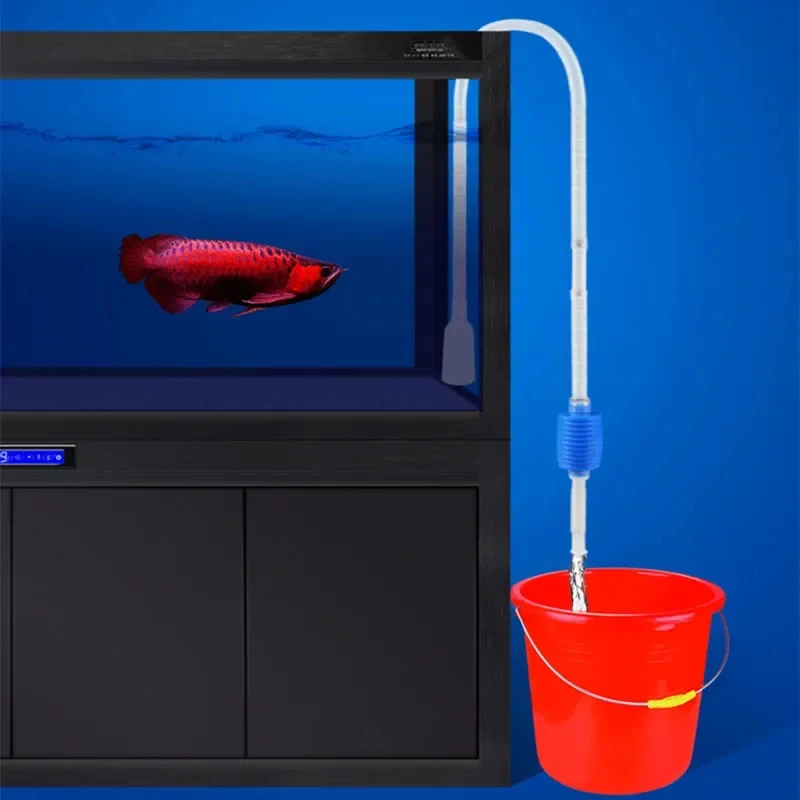 1 unidad Sifón para acuario, limpiador de grava y filtro de agua, bomba de sifón manual, cambiador seguro de agua al vacío