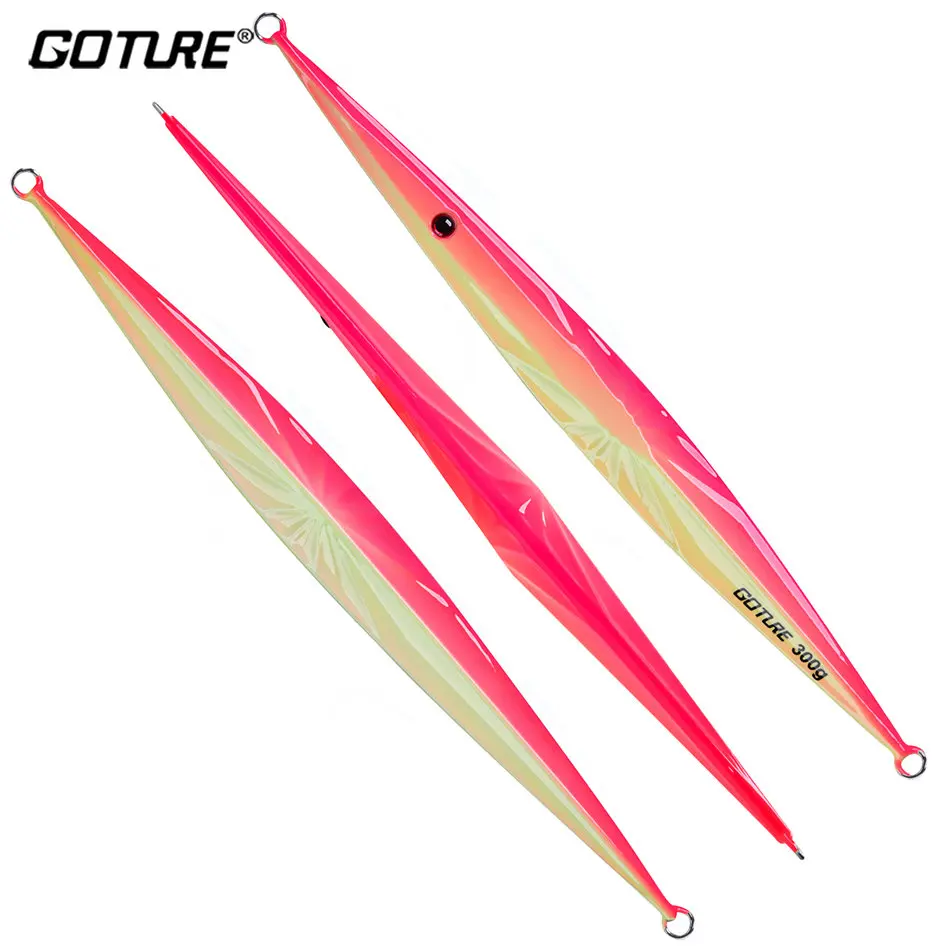 

Goture Metal Jig Fishing Lure Fast Jigging Lure 300g Luminous Artificial Bait Seawater Fishing Bait for Tuna Salmon Sailfish etc