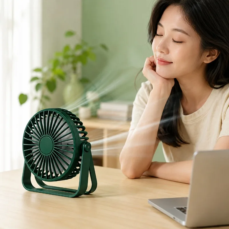 Desk Mini Fan USB Rechargeable Portable Fan Quiet Desk Fan Adjustable Angle Suitable for Home Office Student Dormitory Camping