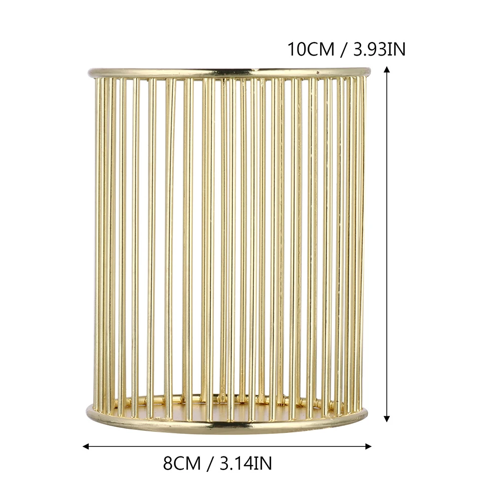 

2 Pcs Iron Pen Holder Stationery Pencil Desktop Container Bracket Organizer Metal Office Supplies Multifunctional Storage Pot