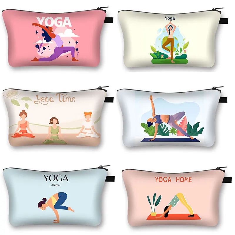 

Home Exercise Gym Yoga Cosmetic Bag Buddha Chakra Meditation Small Handbags Women Travel Lipstick Storage Bag Cute Toiletry Bags