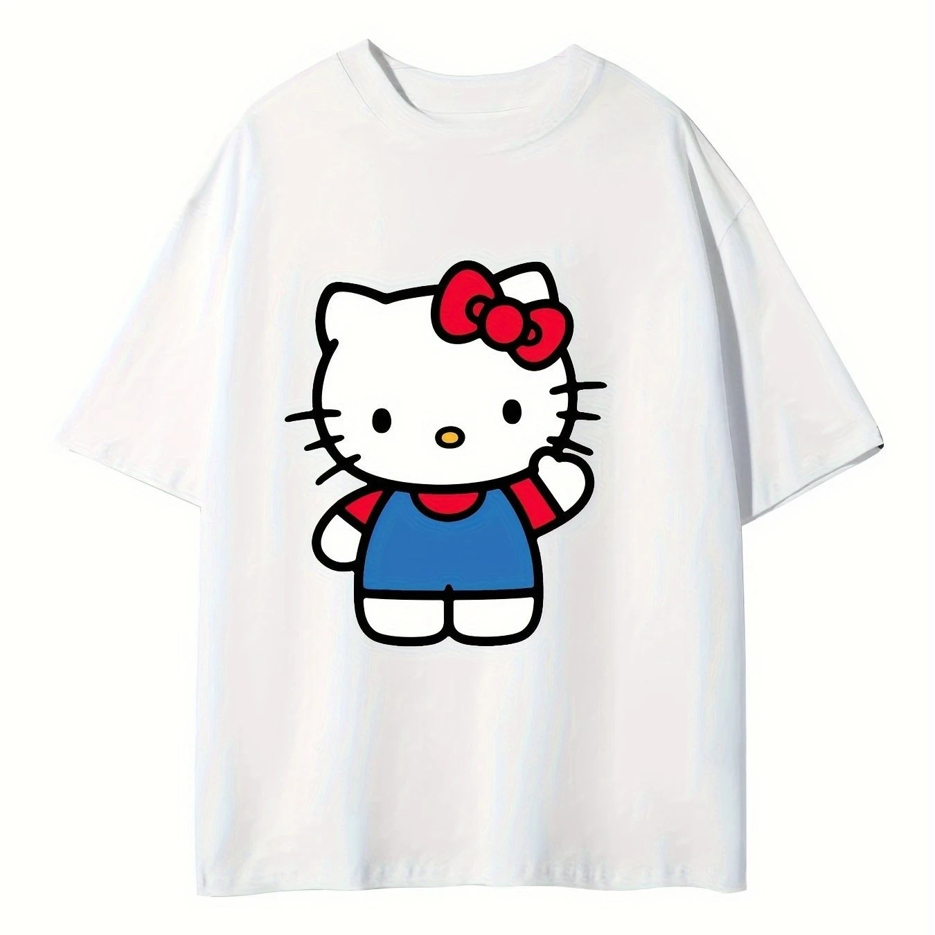 

Hello Kitty Графический принт Лето Осень Зима Хлопковые мужские и женские футболки с короткими рукавами Роскошные виды спорта на открытом воздухе