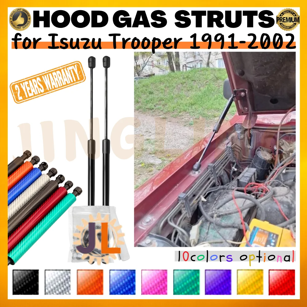 

Qty(2) Hood Struts for Isuzu Trooper 1991-2002 Front Bonnet Modify Gas Springs Shock Absorber Lift Supports Dampers