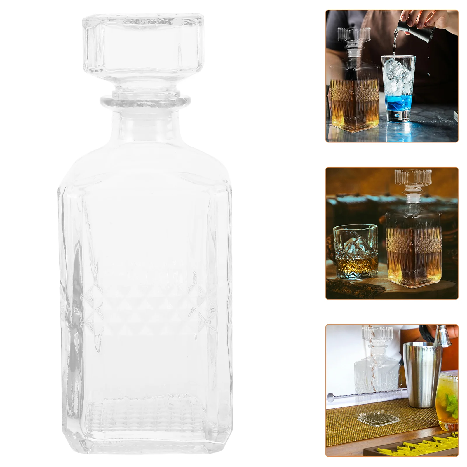 Decanter Clear Beer Bottles Decanters for Alcohol Whisky Glass Pourer Drink Dispenser Glasses