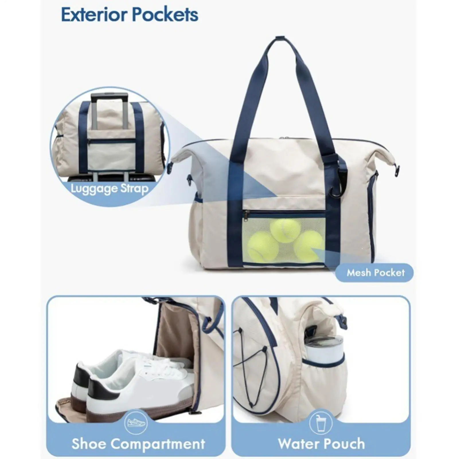 Womens Tennis Bag Holds 2 Rackets Badminton Gym Tote With Ventilated Shoe Compartment And Wet Pocket Fits 15.6in Laptop Tennis