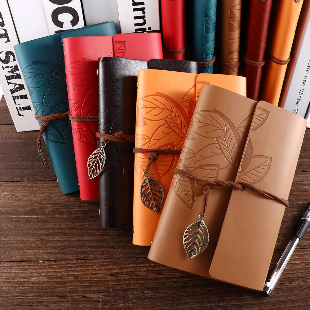 

Blank Kraft Binder Notebook Vintage Travelers Diary PU Leather Loose leaf Notepad Journal Sketchbook Office Supplies