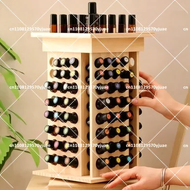 125 Grid Essential Oil Display Shelf Rotating Storage Rack Desktop Organizer for Beauty Salon