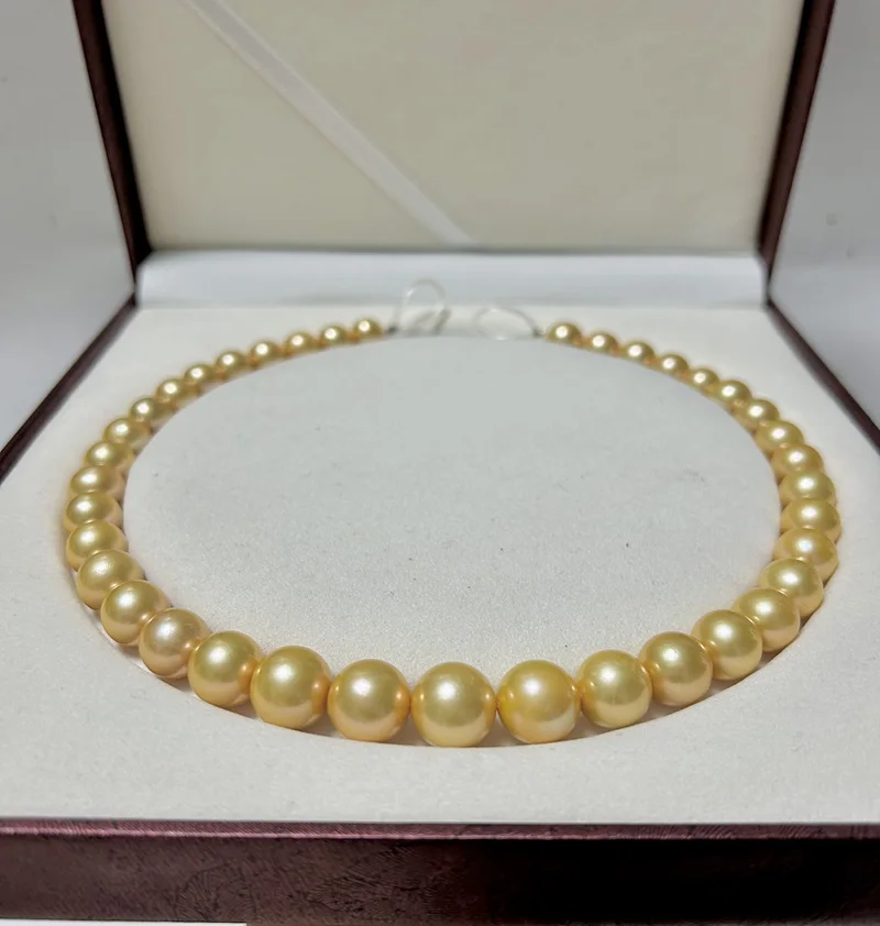 

GENUINE NATURAL GOLDEN 10-13MM & ONE STRAND 9-10MM PEARL NECKLACE