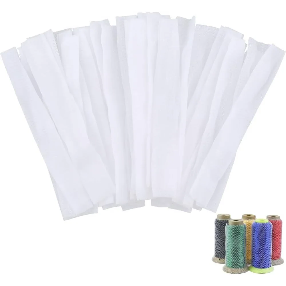 100Pcs Thread Net Spool Saver Huggers Cosmetic Makeup Brush Protective Sewing Thread Cones Nets for Different Sizes of Sewing