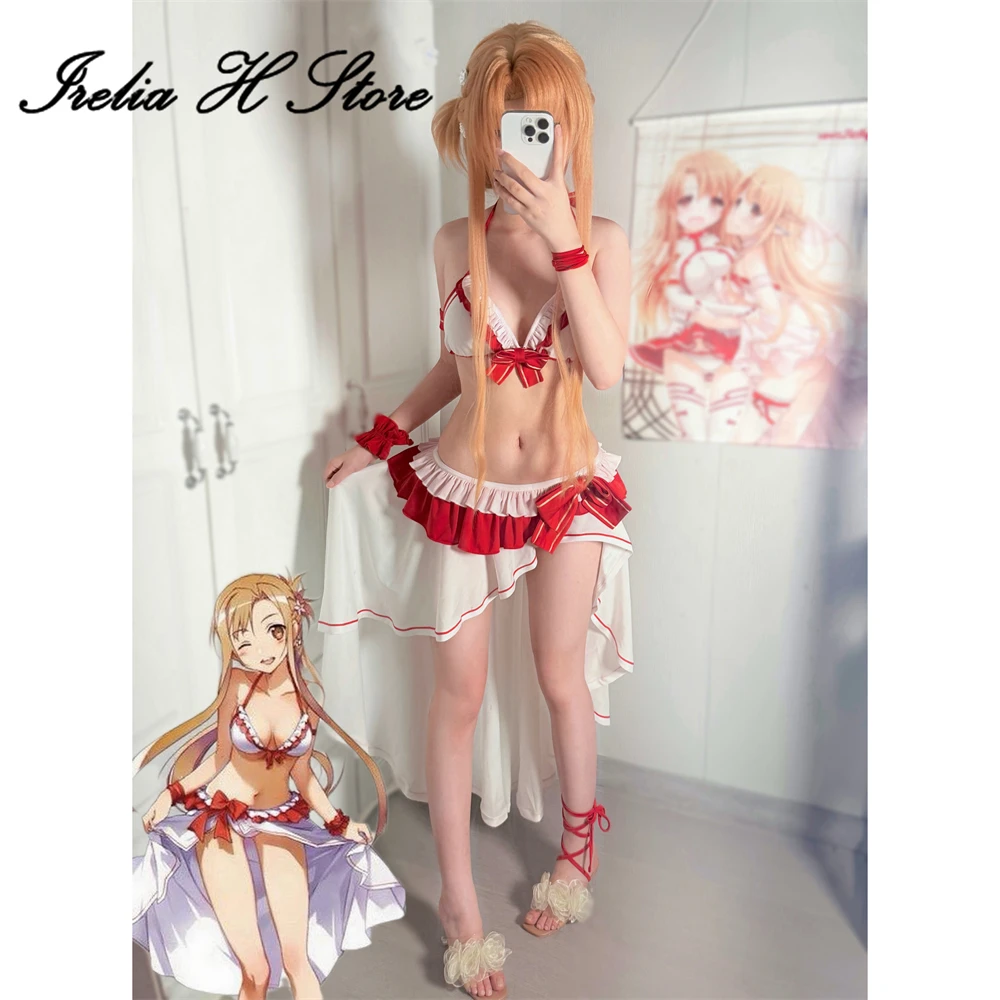 

Irelia H Store SAO Asuna Konno Yuuki Swimsuit Cosplay Costume for women sexy lingeries hot adults