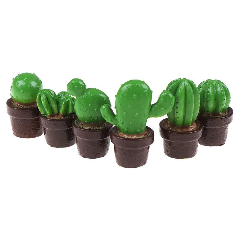 5pcs Dollhouse Miniature Resin Cactus DIY Plants Decoration Toys