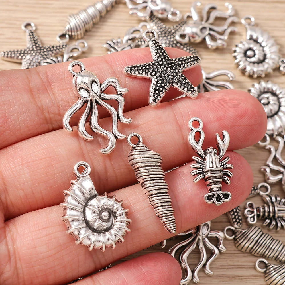 Tusember 25*39mm 10 Stück Niedliche Legierung Schildkröten-Anhänger für Sommer Strand Schmuckherstellung Halskette Ohrringe Armband DIY – Detail 3