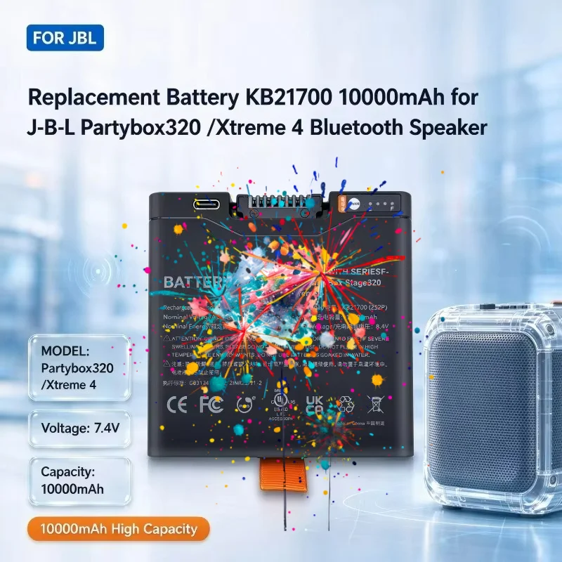 Replacement Battery KB21700 10000mAh for J-B-L Partybox320 /Xtreme 4 Bluetooth Speaker