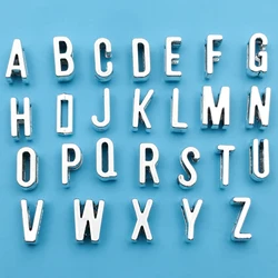26pcs/Pack Zinc Alloy Antique Silvery/Cyan English Letters A-Z Alphabet Charms Pendants For DIY Jewelry Making Accessories