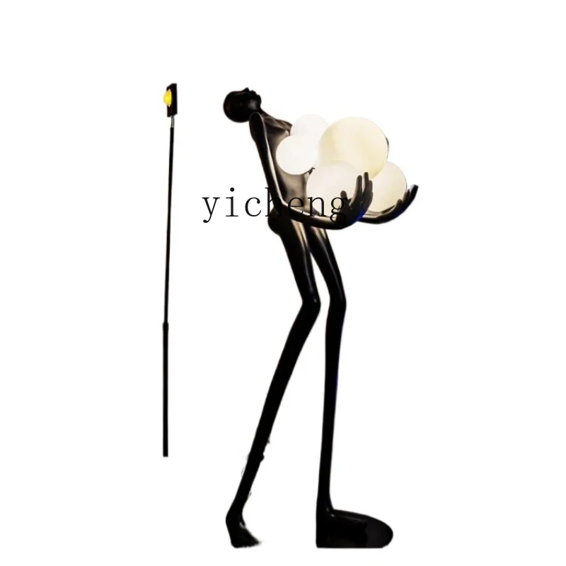 BB  Nordic humanoid art sculpture creative ball holding hotel lobby exhibition hall ornament floor ornament