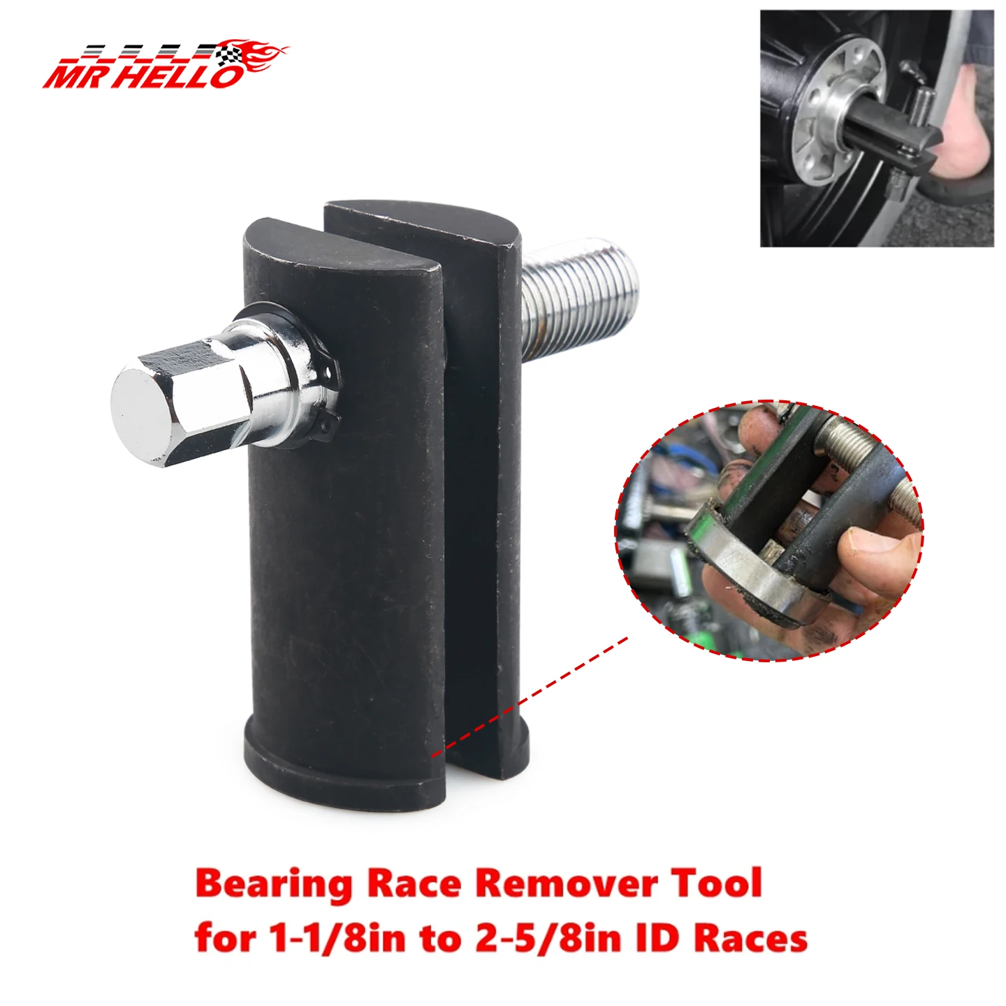 

Car Accessories For bearing races with 1-1/8inch to 2-5/8inch inner diameter Motorcycle Steering Stem Bearing Race Removal Tool
